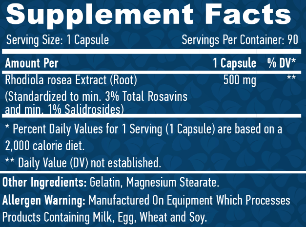 Rhodiola Rosea Extract 500 мг - 90 капс